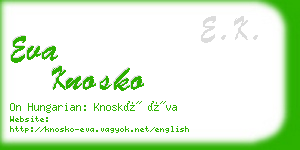 eva knosko business card